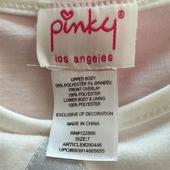 Pinky Los Angeles pink and white unicorn dress Size 7. NWT. - Picture 5 of 7